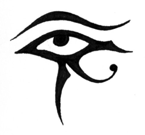 Latest Black Ink Horus Eye Tattoo Design